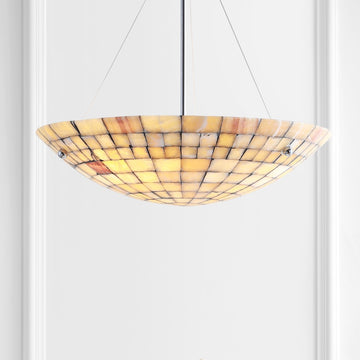 Sheila 24" Marble/Metal LED Chandelier - JONATHAN Y